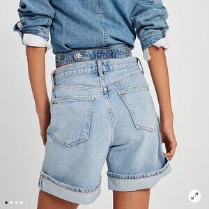 Agolde Dame Cuffed Jean Shorts in Tension